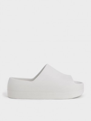 Σανδάλια Slide Charles And Keith Morgan flatforms ασπρα | 96524-UILS