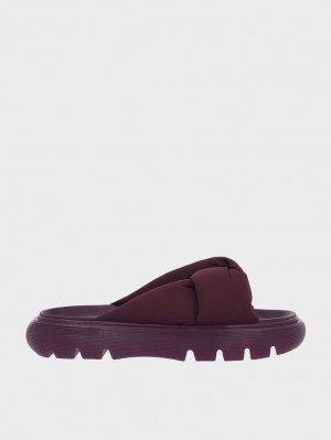 Σανδάλια Slide Charles And Keith Odessa νάιλον Round-toe μωβ | 82903-ZXPT