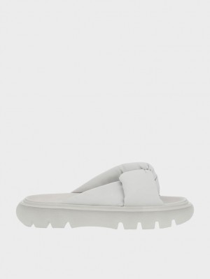 Σανδάλια Slide Charles And Keith Odessa νάιλον Round-toe ασπρα | 32641-ALKU
