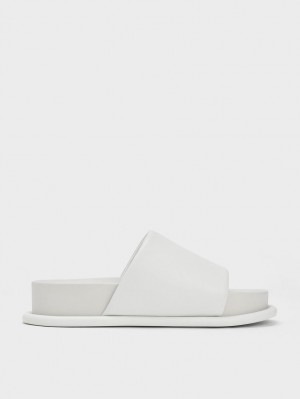 Σανδάλια Slide Charles And Keith Με Επένδυση λουρακια ασπρα | 71563-AUMO