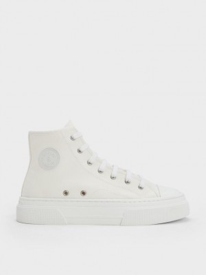Ψηλα Sneakers Charles And Keith Kay καμβα ασπρα | 29845-SKHV