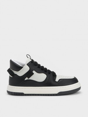 Ψηλα Sneakers Charles And Keith Two-Tone flatforms μαυρα | 62098-BIHK