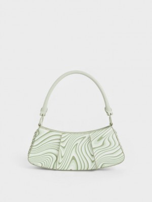 τσάντεσ ώμου Charles And Keith Arlys Curved μεντα | 72490-XZER