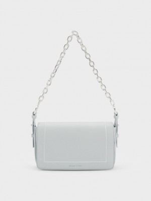 τσαντα χειροσ Charles And Keith Astra Chain ανοιχτο γκρι | 57239-SARM