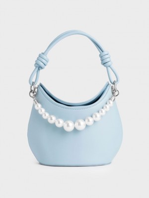 τσαντα χειροσ Charles And Keith Bead-Embellished Knotted ανοιχτο μπλε | 64935-WXRF