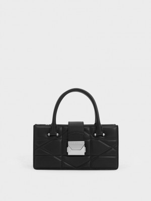 τσαντα χειροσ Charles And Keith Blanche Καπιτονέ Top μαυρα | 64795-ZTVD