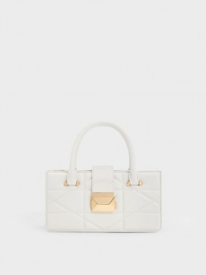 τσαντα χειροσ Charles And Keith Blanche Καπιτονέ Top ασπρα | 81394-VEKF
