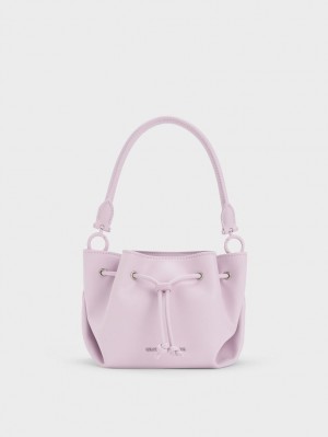 τσαντα χειροσ Charles And Keith Boaz Drawstring Top μωβ | 45396-TRPS