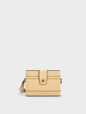 τσάντεσ χιαστί Charles And Keith Bronte Boxy Μπεζ | 91754-AZKP