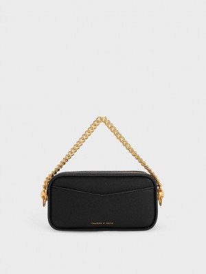 τσάντεσ χιαστί Charles And Keith Cayce Boxy μαυρα | 65913-MTZW
