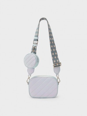 τσάντεσ χιαστί Charles And Keith Chailly Panelled & Pouch παγώνι | 52973-ABLX