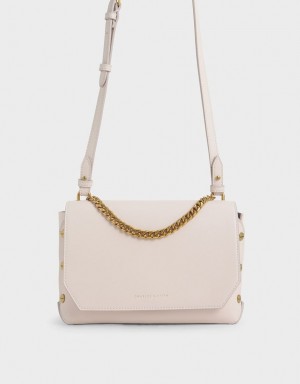τσάντεσ ώμου Charles And Keith Chain Handle ροζ | 50679-GYKB