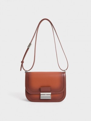 τσάντεσ χιαστί Charles And Keith Charlot καφε | 45839-NDWG
