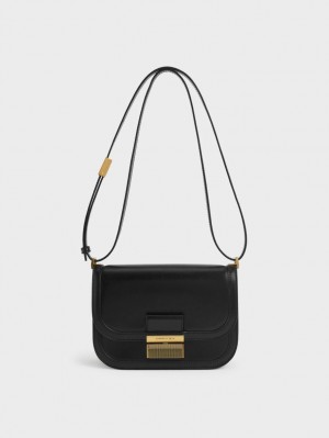 τσάντεσ χιαστί Charles And Keith Charlot μαυρα | 68735-APKI