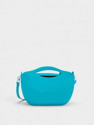 τσαντα χειροσ Charles And Keith Cocoon Curved μπλε | 13290-OZVE