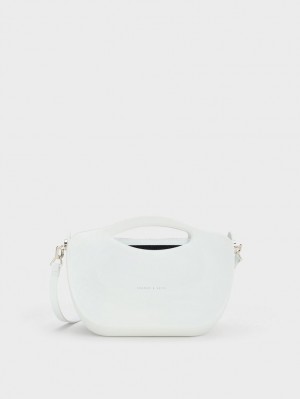 τσαντα χειροσ Charles And Keith Cocoon Curved ασπρα | 82034-UNZV
