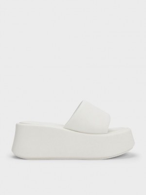 Πεδιλα Πλατφορμεσ Charles And Keith Constance ασπρα | 24580-VYJT