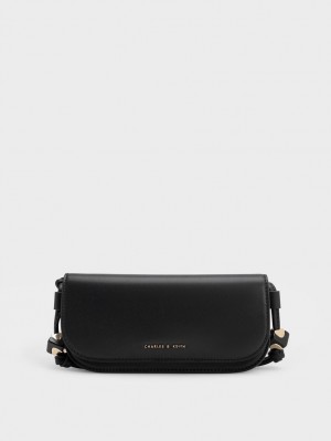 τσάντεσ χιαστί Charles And Keith Cube Knotted Elongated μαυρα | 26809-LBSQ