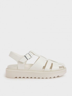 Πεδιλα Πλατφορμεσ Charles And Keith Cut-Out Sports ασπρα | 93412-IMLV