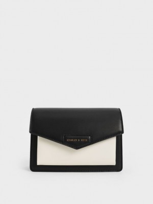 τσάντεσ χιαστί Charles And Keith Envelope μαυρα ασπρα | 16948-QUOT