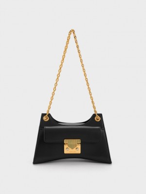 τσάντεσ ώμου Charles And Keith Eudora Sculptural μαυρα | 97648-TWLZ