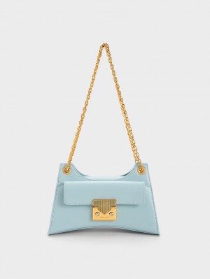 τσάντεσ ώμου Charles And Keith Eudora Sculptural μπλε | 25487-MTRC