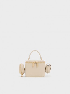 τσαντα χειροσ Charles And Keith Gaia Boxy Top Μπεζ | 51870-RTJD