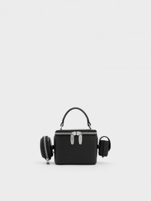 τσαντα χειροσ Charles And Keith Gaia Boxy Top μαυρα | 74968-DLOI