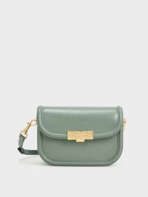 τσάντεσ χιαστί Charles And Keith Genevieve Metallic Accent πρασινο | 36901-PFDO