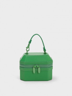τσαντα χειροσ Charles And Keith Geometric Boxy Top πρασινο | 95164-HMWK