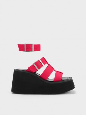 Πεδιλα Πλατφορμεσ Charles And Keith IIsa Flatform Gladiator φουξια | 60795-OPZI