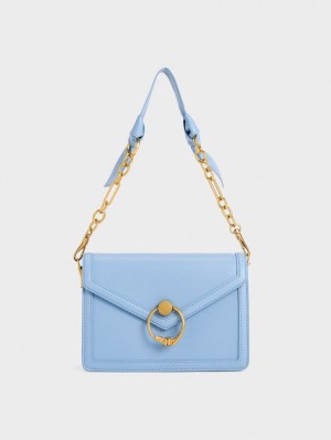 τσάντεσ ώμου Charles And Keith Joelle Envelope ανοιχτο μπλε | 93186-DZUR