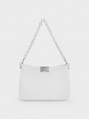 τσάντεσ ώμου Charles And Keith Kalinda ασπρα | 56012-EMDP