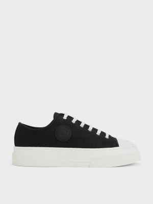 Αθλητικα Παπουτσια Charles And Keith Kay καμβα μαυρα | 86729-MTFP