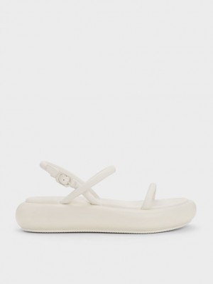 Πεδιλα Πλατφορμεσ Charles And Keith Keiko Με Επένδυση ασπρα | 74138-OGUL