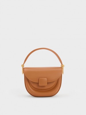 Τσάντες Σέλας Charles And Keith Koa Half-Moon σοκολάτα | 32548-UQEN