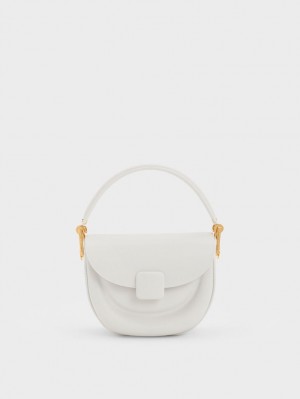 Τσάντες Σέλας Charles And Keith Koa Half-Moon ασπρα | 67459-ZYOI
