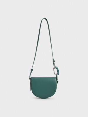τσάντεσ χιαστί Charles And Keith Kora Saddle πρασινο | 72351-EFOP