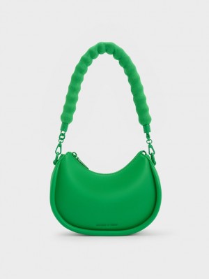 τσάντεσ ώμου Charles And Keith Lana Curved πρασινο | 28710-GVUC