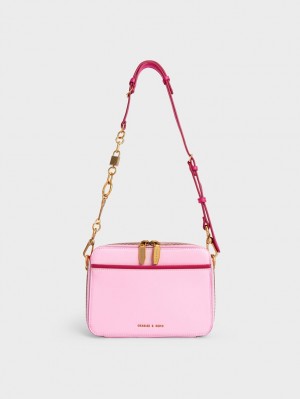 τσαντα χειροσ Charles And Keith Lock & Key Chain ροζ | 31927-ACPZ