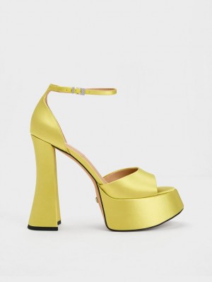 Πεδιλα Πλατφορμεσ Charles And Keith Michelle Recycled Polyester ανοιχτο πρασινο | 25701-IUEC