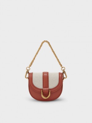 Τσάντες Σέλας Charles And Keith Micro Gabine Two-Tone​ σκούρο κοκκινα | 75142-XBGH