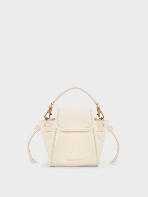 τσαντα χειροσ Charles And Keith Mini Ashby Top κρέμα | 93580-BRUX