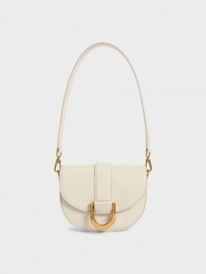 Τσάντες Σέλας Charles And Keith Mini Gabine κρέμα | 89102-WTPG