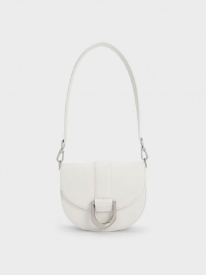 Τσάντες Σέλας Charles And Keith Mini Gabine δερματινα ασπρα | 62408-CDEY