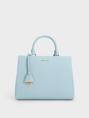 τσαντα χειροσ Charles And Keith Mirabelle Structured μπλε | 16345-HXFT
