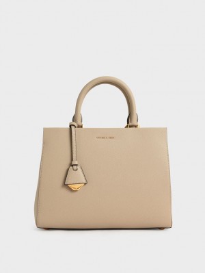 τσαντα χειροσ Charles And Keith Mirabelle Structured καφε | 91025-LSPK
