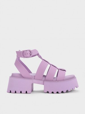 Πεδιλα Πλατφορμεσ Charles And Keith Nadine Gladiator μωβ | 45391-EJPV