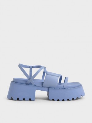 Πεδιλα Πλατφορμεσ Charles And Keith Nadine strappy μπλε | 50684-PWSD