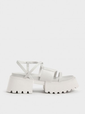 Πεδιλα Πλατφορμεσ Charles And Keith Nadine strappy ασπρα | 72963-TVRB